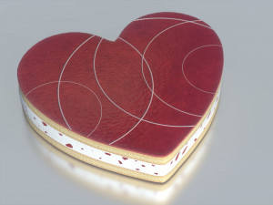 strawberry heart cake 3D Модель