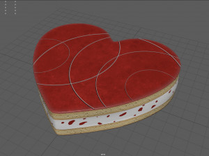 strawberry heart cake 3Dモデル