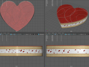 strawberry heart cake 3Dモデル