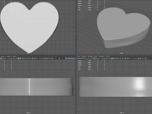 strawberry heart cake 3D Model