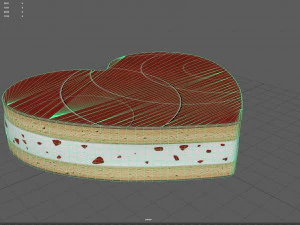 strawberry heart cake 3D Model