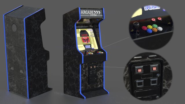arcade machine 3D Model .c4d .max .obj .3ds .fbx .stl .blend 