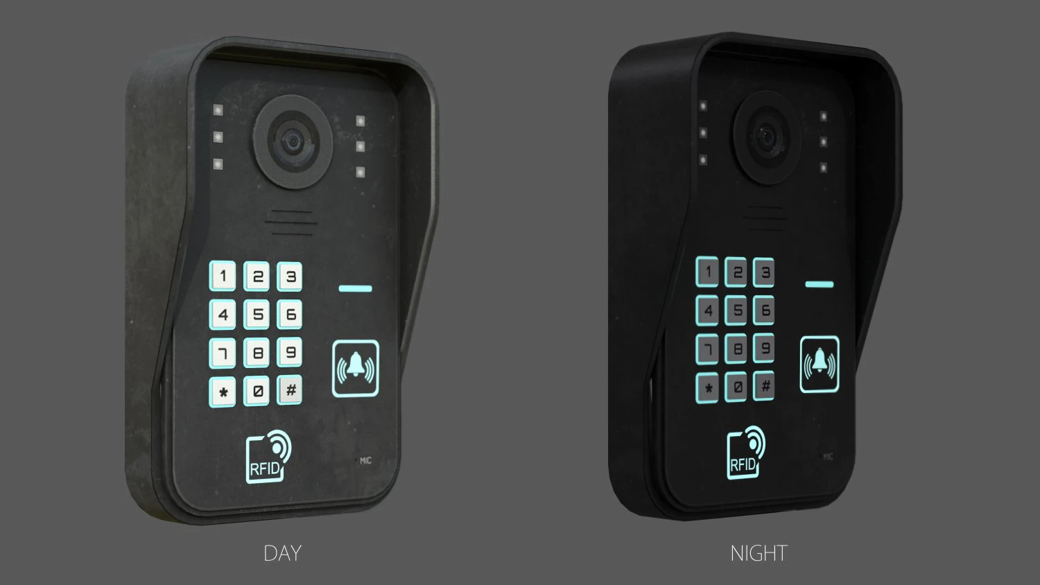 rfid door intercom with cam 3D Model .c4d .max .obj .3ds .fbx .stl .blend 