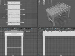 wooden football table Modèle 3D