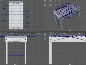 wooden football table Modèle 3D