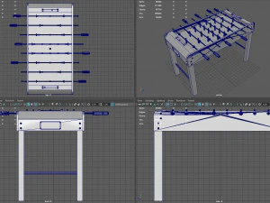 wooden football table 3D Model