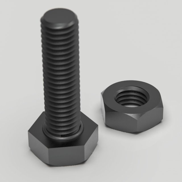 of screw and nut Modelo 3D .c4d .max .obj .3ds .fbx .stl .blend 