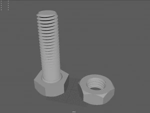 of screw and nut 3D Model