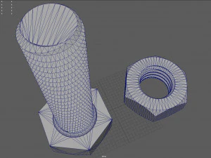 of screw and nut 3D Model
