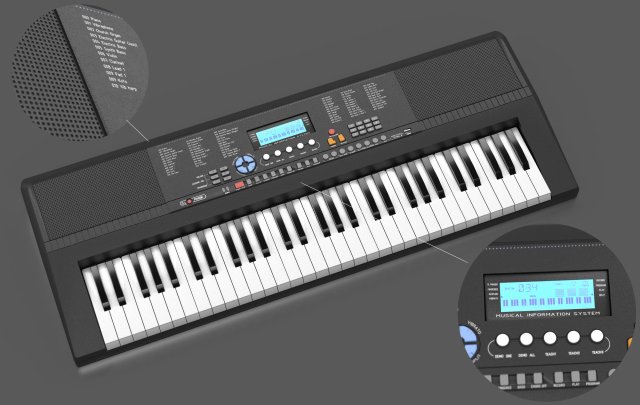 portable keyboard 3D 모델 .c4d .max .obj .3ds .fbx .stl .blend 
