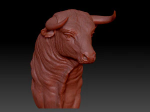 spanish fighting bull bust 3d print model 3D Print Model