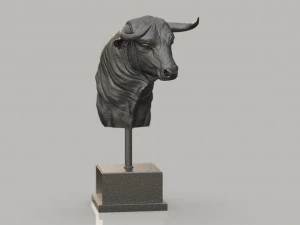 spanish fighting bull bust 3d print model 3D Print Model