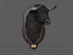 spanish bull head trophy Modello 3D