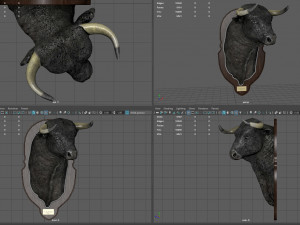 spanish bull head trophy Modello 3D