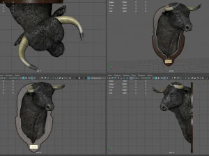 spanish bull head trophy 3D Model