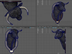 spanish bull head trophy Modello 3D