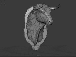spanish bull head trophy Modello 3D