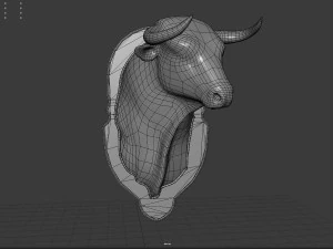 spanish bull head trophy 3D Model