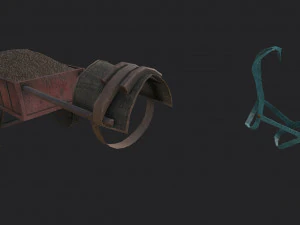 burro com carrinho Modelo 3D