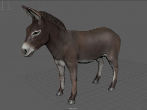donkey with cart Modèle 3D