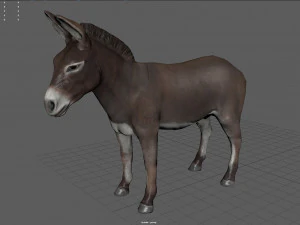 burro com carrinho Modelo 3D