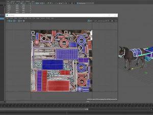 burro com carrinho Modelo 3D