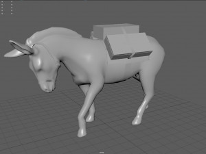 donkey with load Modelo 3D