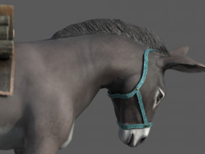 donkey with load Modelo 3D