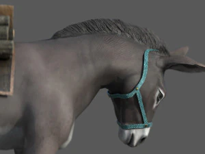 asino con carico Modello 3D