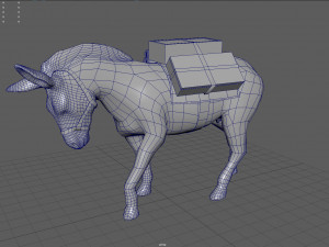 donkey with load Modelo 3D