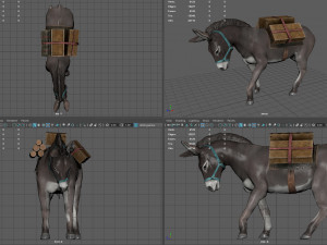 donkey with load Modelo 3D
