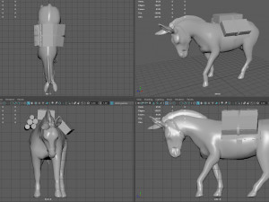 donkey with load Modelo 3D