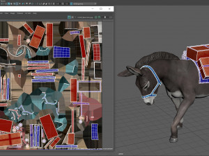 donkey with load Modelo 3D