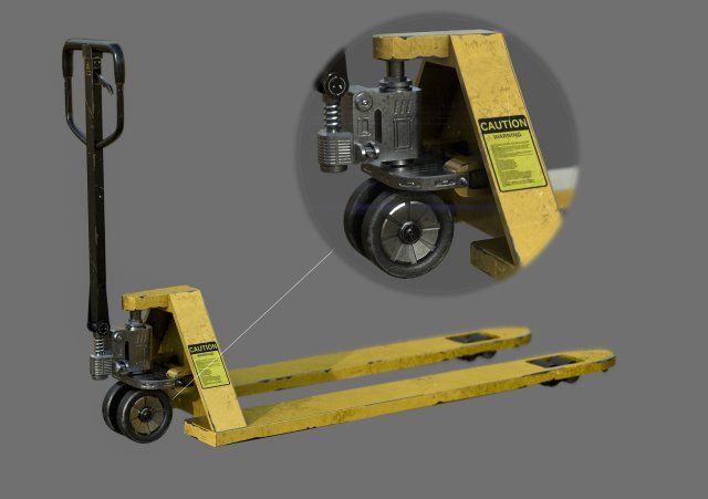 hand pallet truck 3D Model .c4d .max .obj .3ds .fbx .stl .blend 