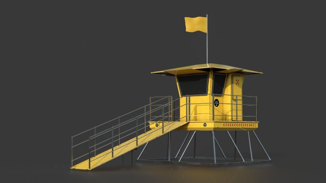lifeguard tower 3D 模型 .c4d .max .obj .3ds .fbx .stl .blend 