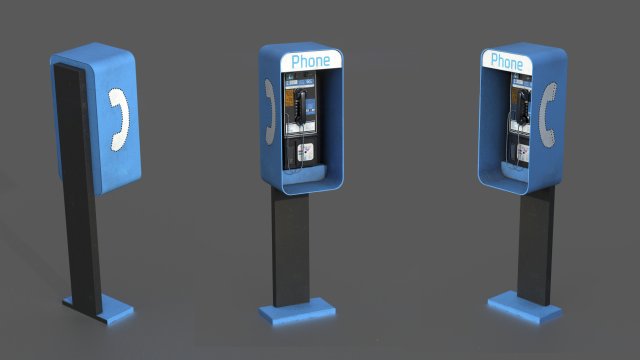 pay phone 3D Model .c4d .max .obj .3ds .fbx .stl .blend 