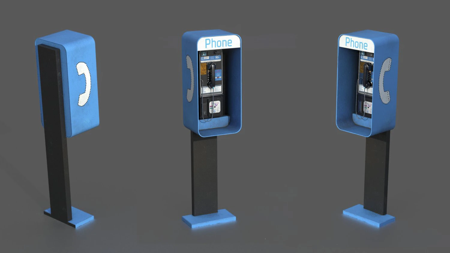 telefono pubblico Modello 3D .c4d .max .obj .3ds .fbx .stl .blend 