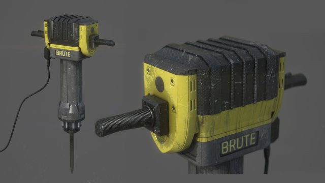 electric demolition jack hammer 3D Model .c4d .max .obj .3ds .fbx .stl .blend 