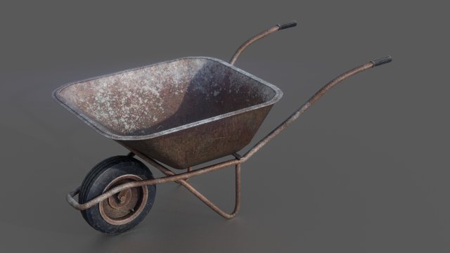 wheelbarrow 3D मॉडल .c4d .max .obj .3ds .fbx .stl .blend 