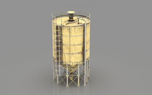 vertical water silo 3D 模型 .c4d .max .obj .3ds .fbx .stl .blend 