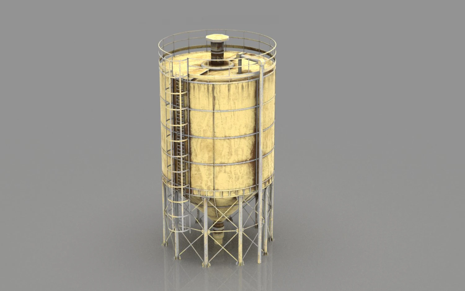 silo de água vertical Modelo 3D .c4d .max .obj .3ds .fbx .stl .blend