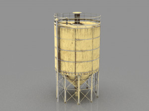 vertical water silo 3D 模型