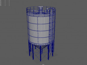 vertical water silo 3D 模型