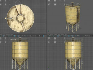 silo de &aacute;gua vertical Modelo 3D