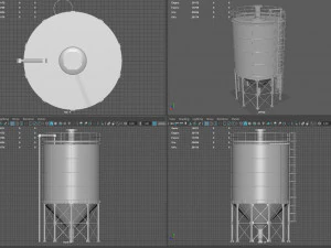 silo de &aacute;gua vertical Modelo 3D