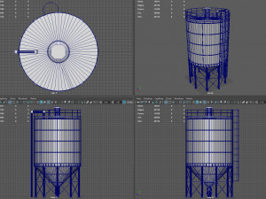vertical water silo 3D 模型