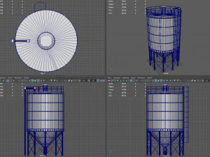 silo de &aacute;gua vertical Modelo 3D