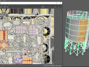 silo de &aacute;gua vertical Modelo 3D