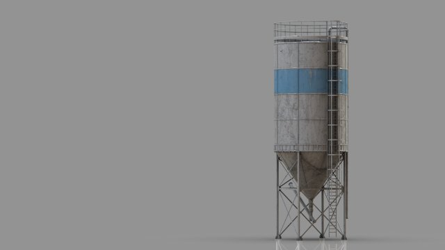 vertical cement silo Modelo 3D .c4d .max .obj .3ds .fbx .stl .blend 