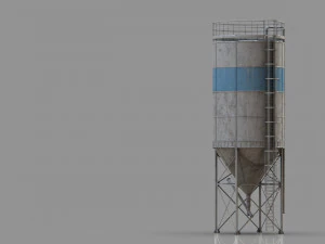수직 시멘트 사일로 3D 모델